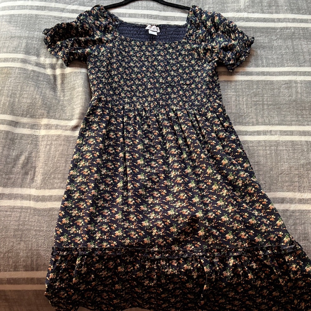Floral Dress in Navy and Multicolor